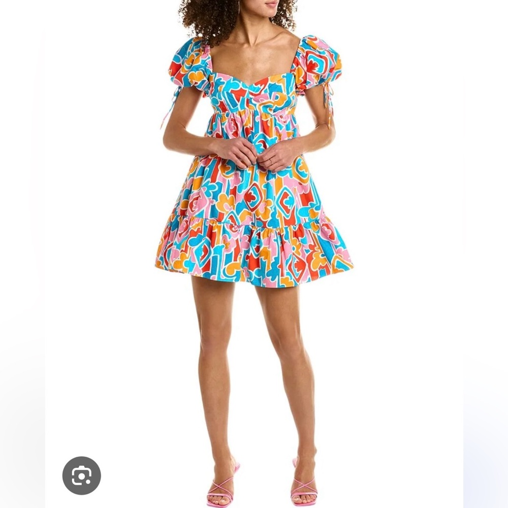 Amanda Uprichard colorful babydoll dress sized large
